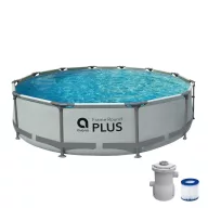 Avenli Frame Plus medenceszett köralakú szürke 366x76cm