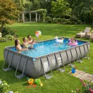 Avenli Frame Plus medenceszett téglalap alakú szürke rattan minta 540x250x100cm