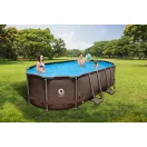 Avenli Frame medenceszett ovális barna rattan hatású 427x275x100cm