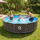 Avenli Frame Plus medenceszett köralakú antik fa mintás 427x107cm