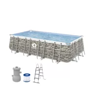   Avenli Frame Plus medenceszett téglalap alakú fa minta 400x200x99cm