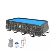   Avenli Frame Plus medenceszett téglalap alakú fekete márvány 400x200x99cm