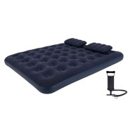   Avenli Queen felfújható vendégágy szett párnával és kétirányú kézi pumpával sötétkék 203x152x22cm